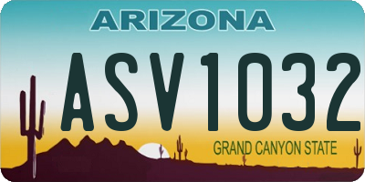 AZ license plate ASV1032
