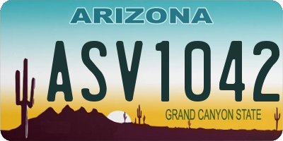 AZ license plate ASV1042