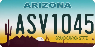 AZ license plate ASV1045