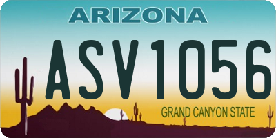 AZ license plate ASV1056