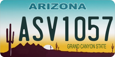 AZ license plate ASV1057