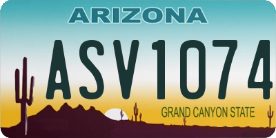 AZ license plate ASV1074