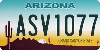 AZ license plate ASV1077