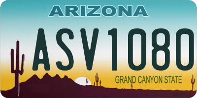 AZ license plate ASV1080