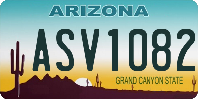 AZ license plate ASV1082