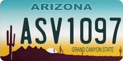 AZ license plate ASV1097