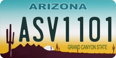 AZ license plate ASV1101