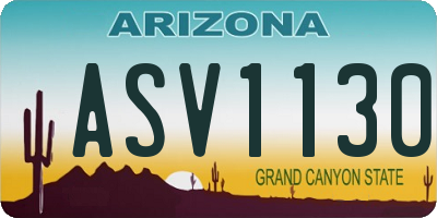 AZ license plate ASV1130
