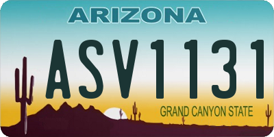 AZ license plate ASV1131