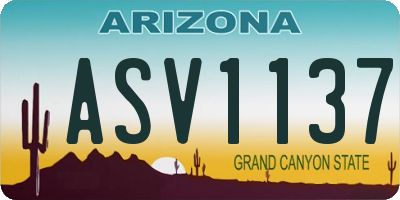 AZ license plate ASV1137