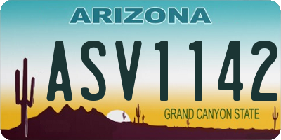 AZ license plate ASV1142