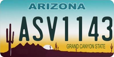 AZ license plate ASV1143