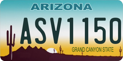 AZ license plate ASV1150