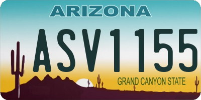 AZ license plate ASV1155
