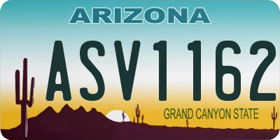AZ license plate ASV1162
