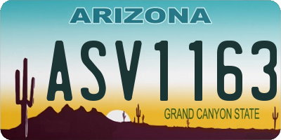 AZ license plate ASV1163