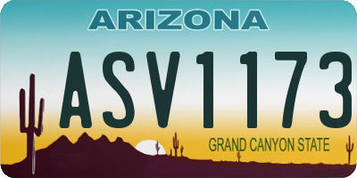 AZ license plate ASV1173