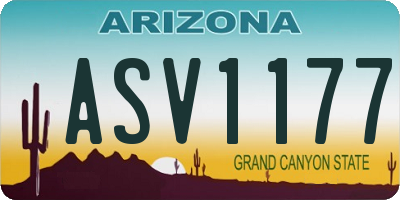 AZ license plate ASV1177