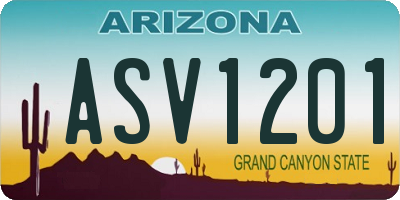 AZ license plate ASV1201