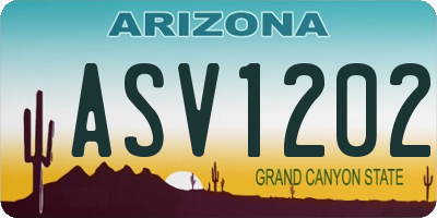 AZ license plate ASV1202