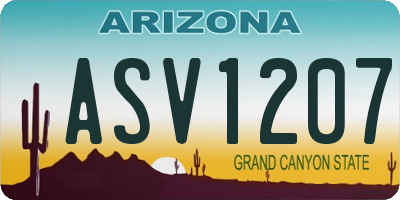 AZ license plate ASV1207