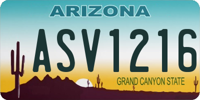 AZ license plate ASV1216
