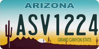 AZ license plate ASV1224