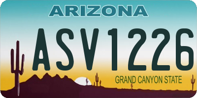 AZ license plate ASV1226