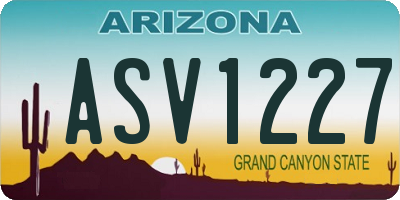 AZ license plate ASV1227