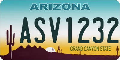 AZ license plate ASV1232