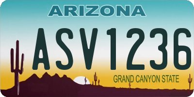 AZ license plate ASV1236
