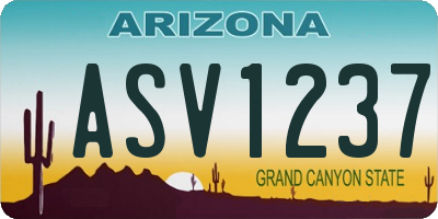 AZ license plate ASV1237