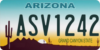 AZ license plate ASV1242