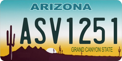 AZ license plate ASV1251