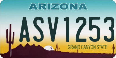 AZ license plate ASV1253