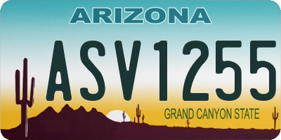 AZ license plate ASV1255