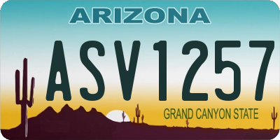 AZ license plate ASV1257