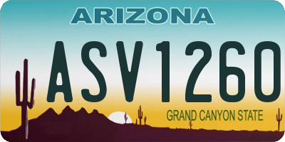 AZ license plate ASV1260