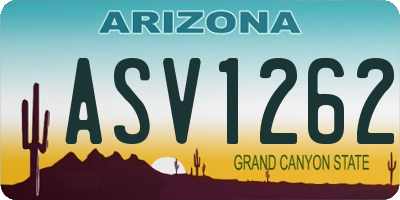 AZ license plate ASV1262