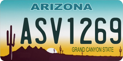AZ license plate ASV1269