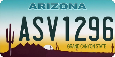 AZ license plate ASV1296