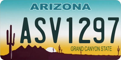 AZ license plate ASV1297
