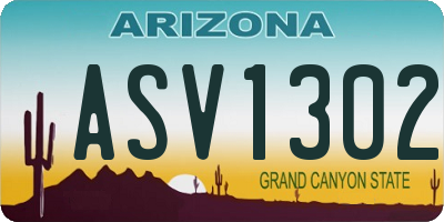 AZ license plate ASV1302