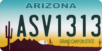 AZ license plate ASV1313