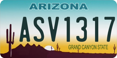 AZ license plate ASV1317