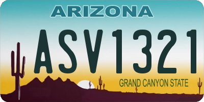 AZ license plate ASV1321