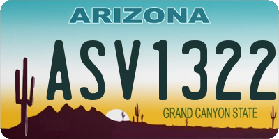 AZ license plate ASV1322