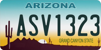 AZ license plate ASV1323