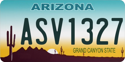 AZ license plate ASV1327