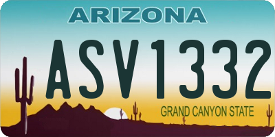 AZ license plate ASV1332